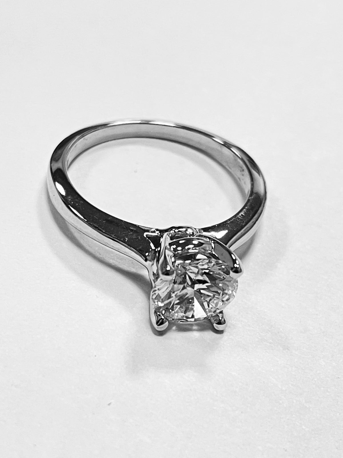 14K White Gold Engagement Ring with Lab Diamond