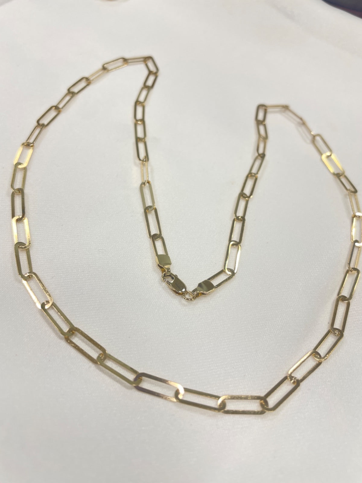 18K Yellow Gold Paper Clip Chain