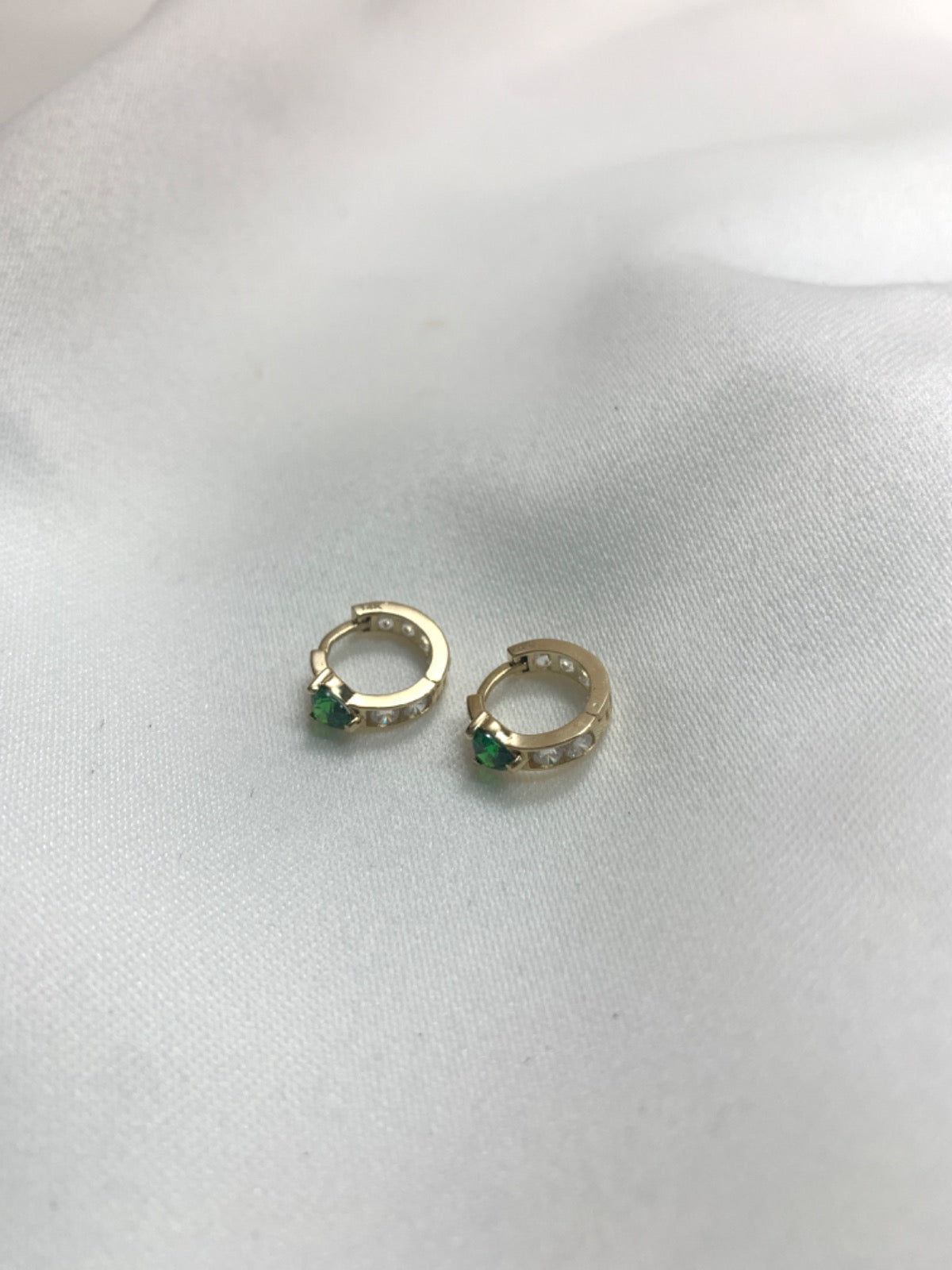14K Yellow Gold Hoop Earring with CZ