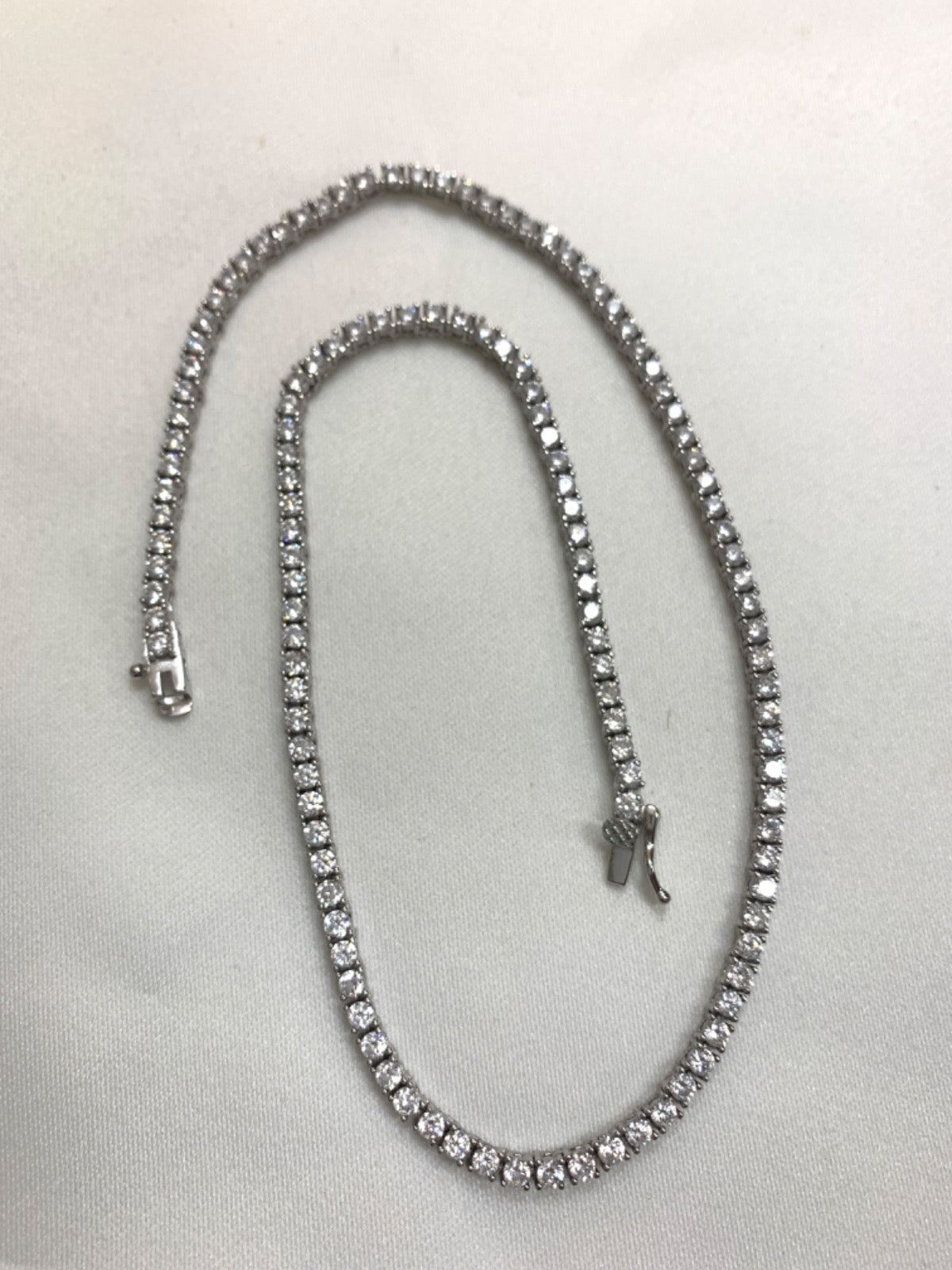 White Silver Chain with CZ