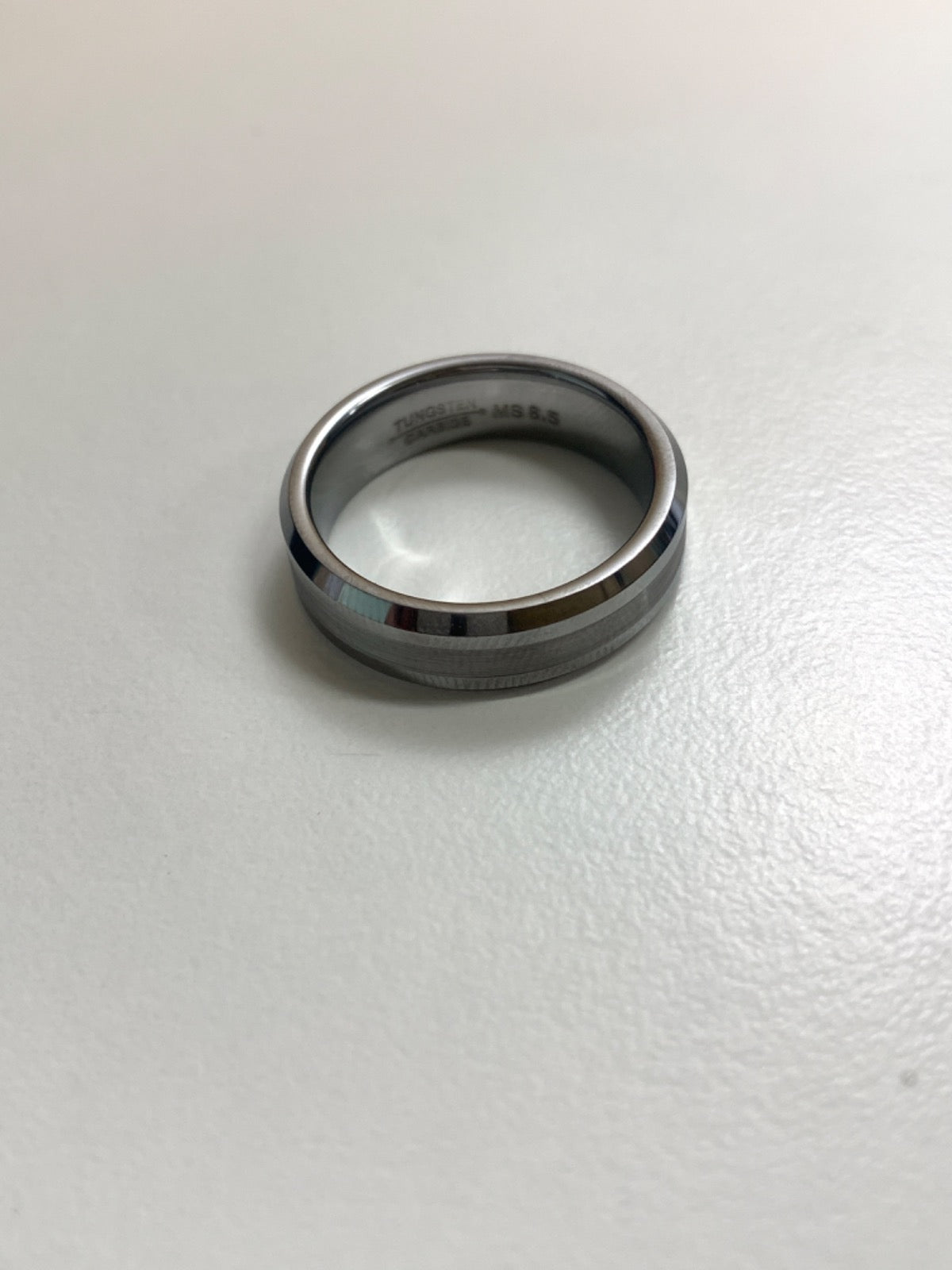 White Tungsten Ring