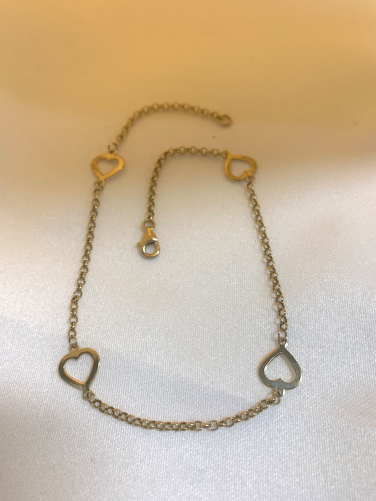 18K Yellow Gold Heart Anklet