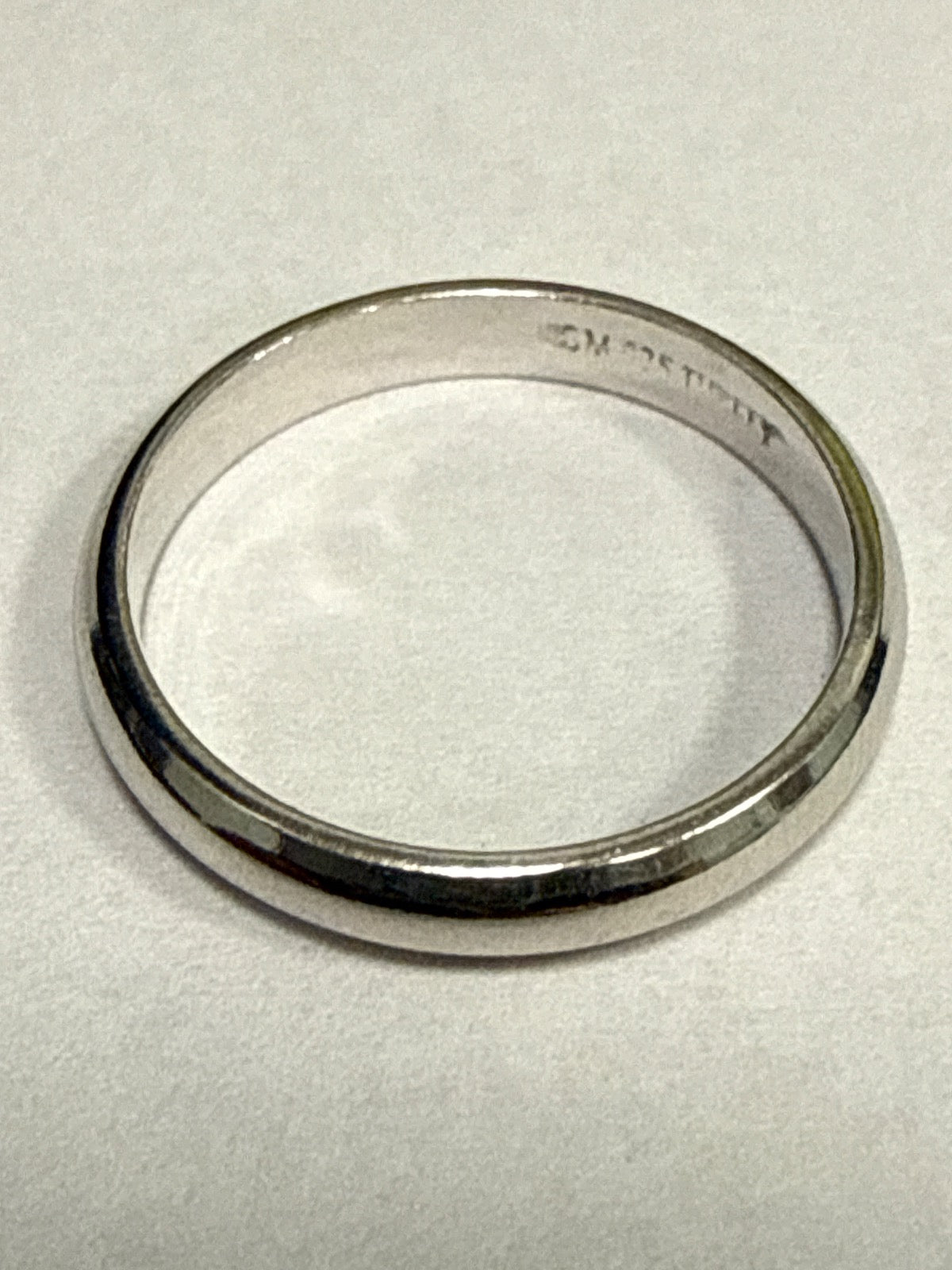 White Silver Wedding Band