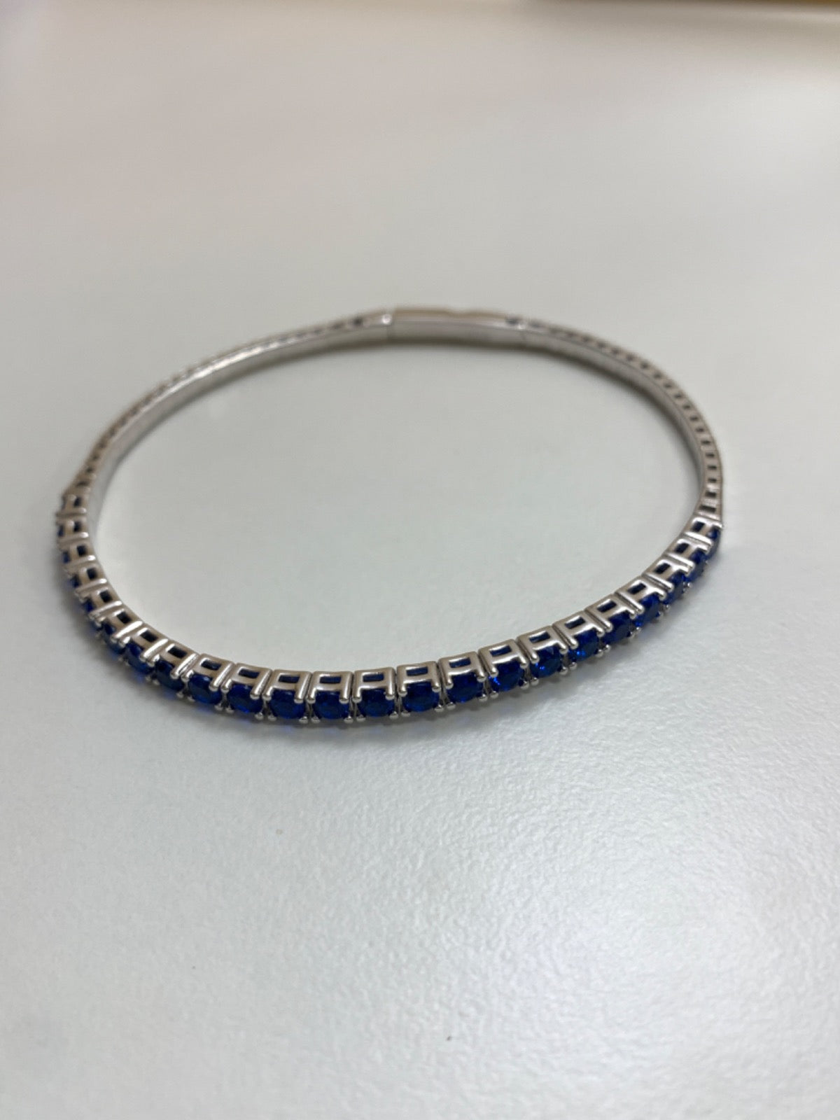 White Silver Baby Bracelet with CZ