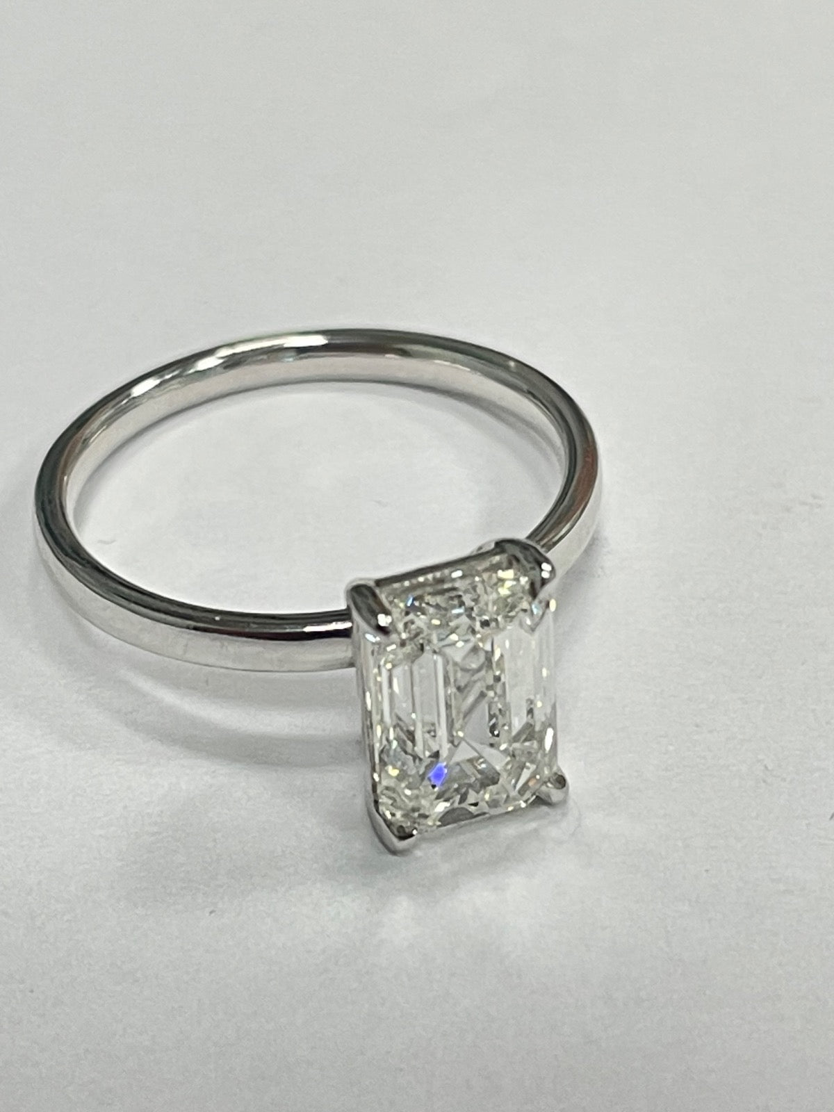 14K White Gold Engagement Ring with Lab Diamond