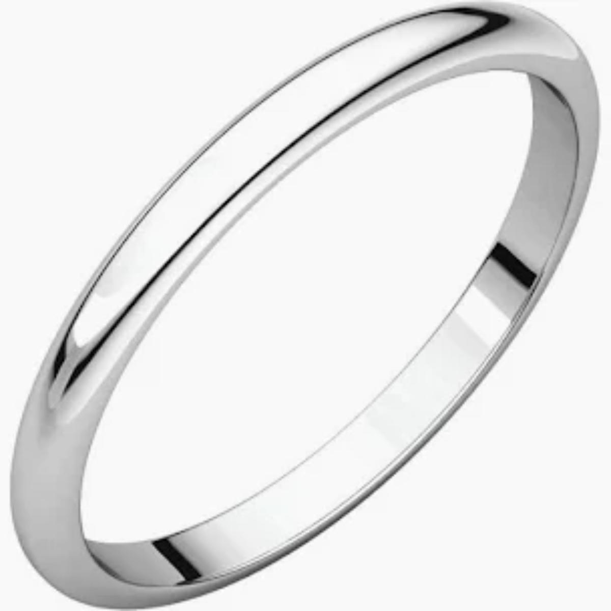 White Silver Wedding Band
