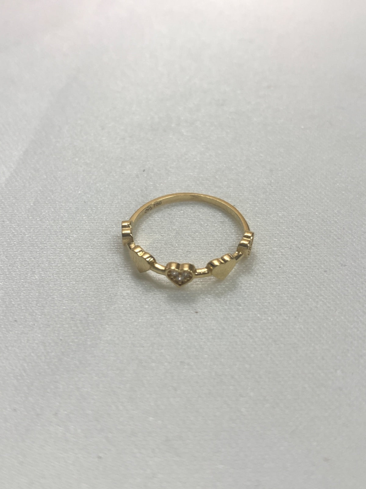 18K Yellow Gold Ring with CZ