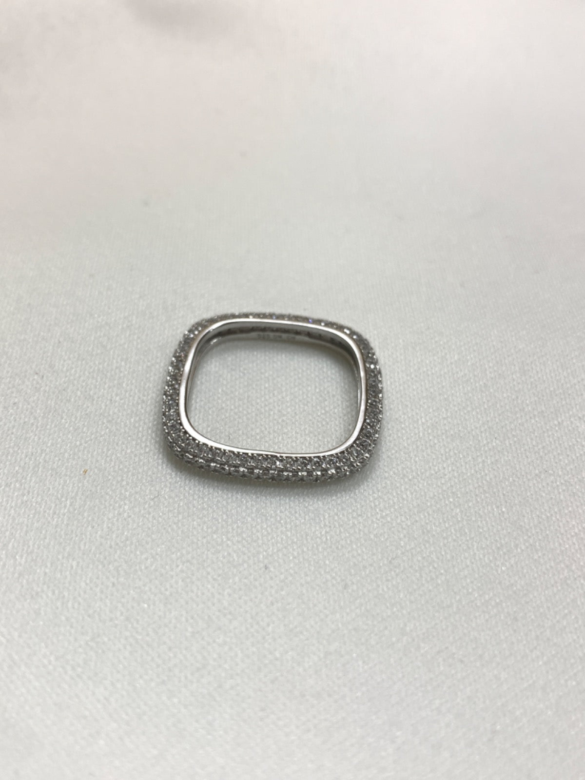 White Silver Ring with CZ