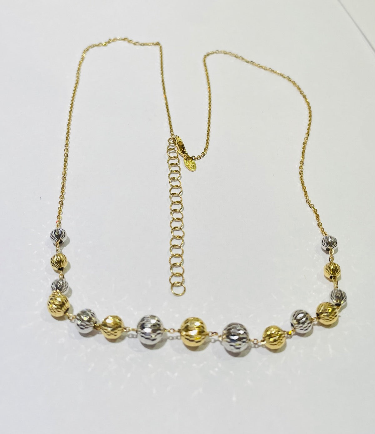 18K Tri-Tone Gold Charm Necklace Set