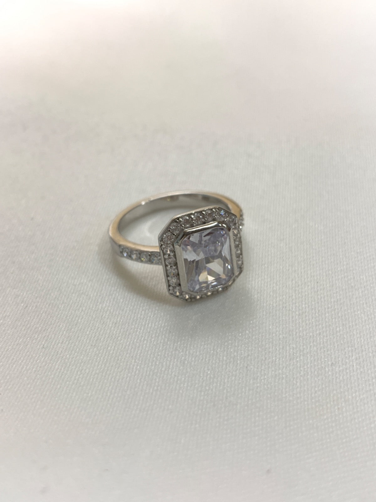 White Silver Ring