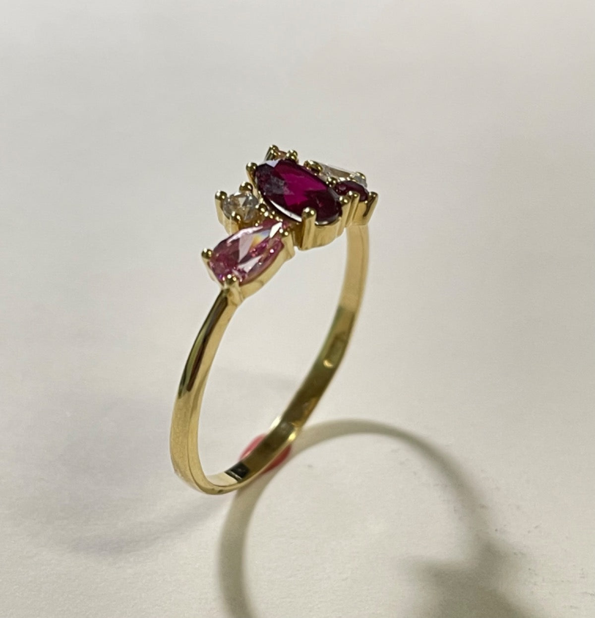 18K Yellow Gold Ring with CZ