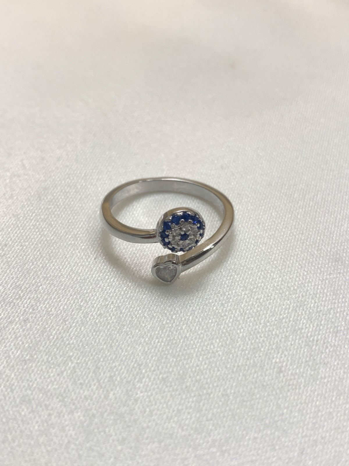White Silver Ring with CZ