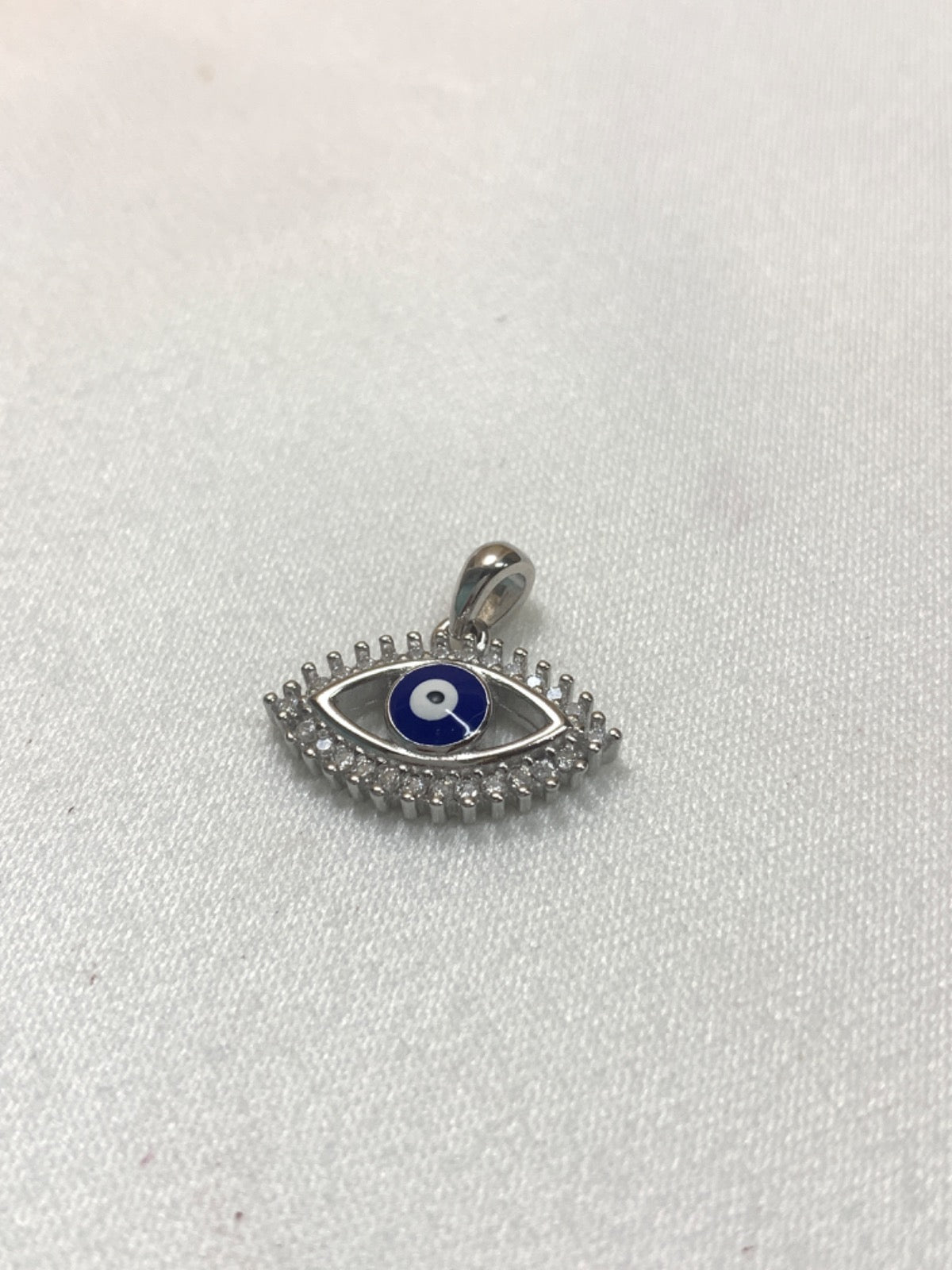 White Silver Pendant with CZ