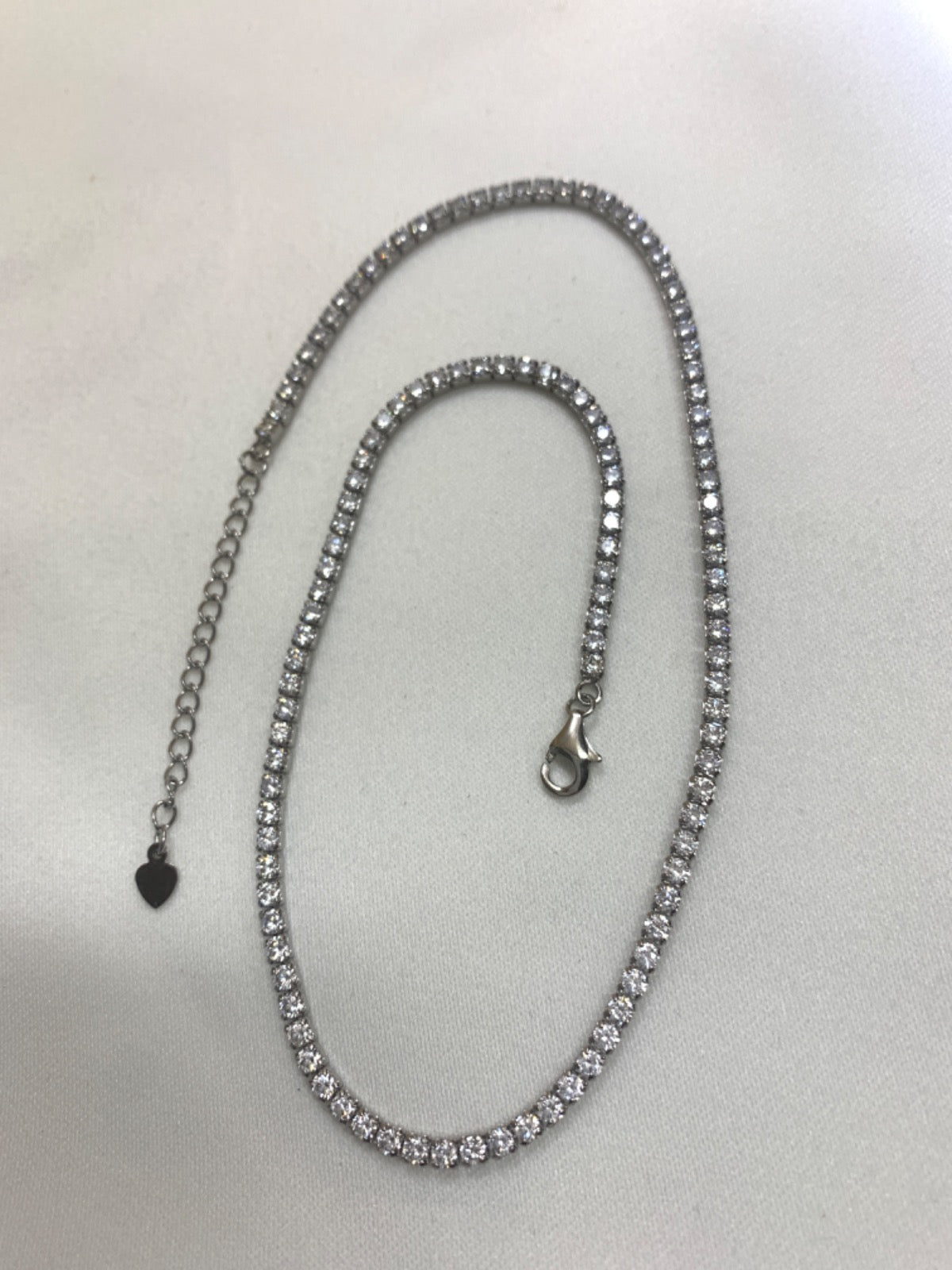 White Silver Chain with CZ