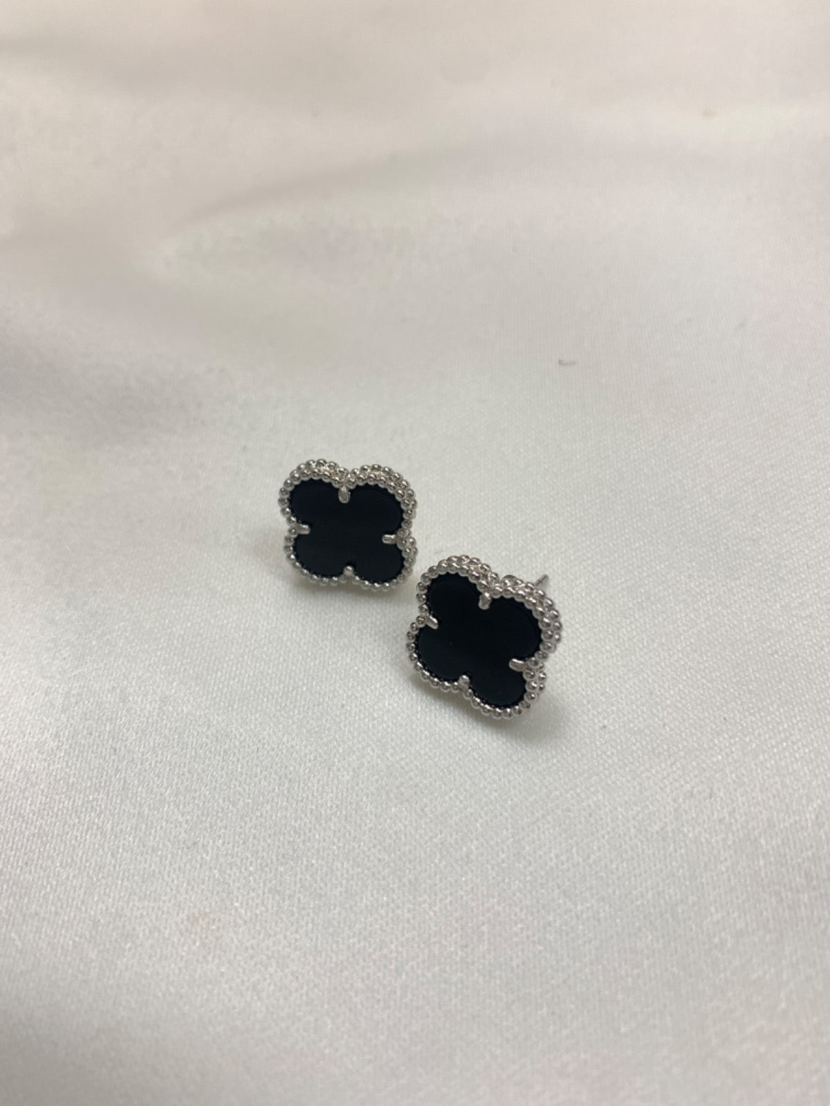 White Silver Earring