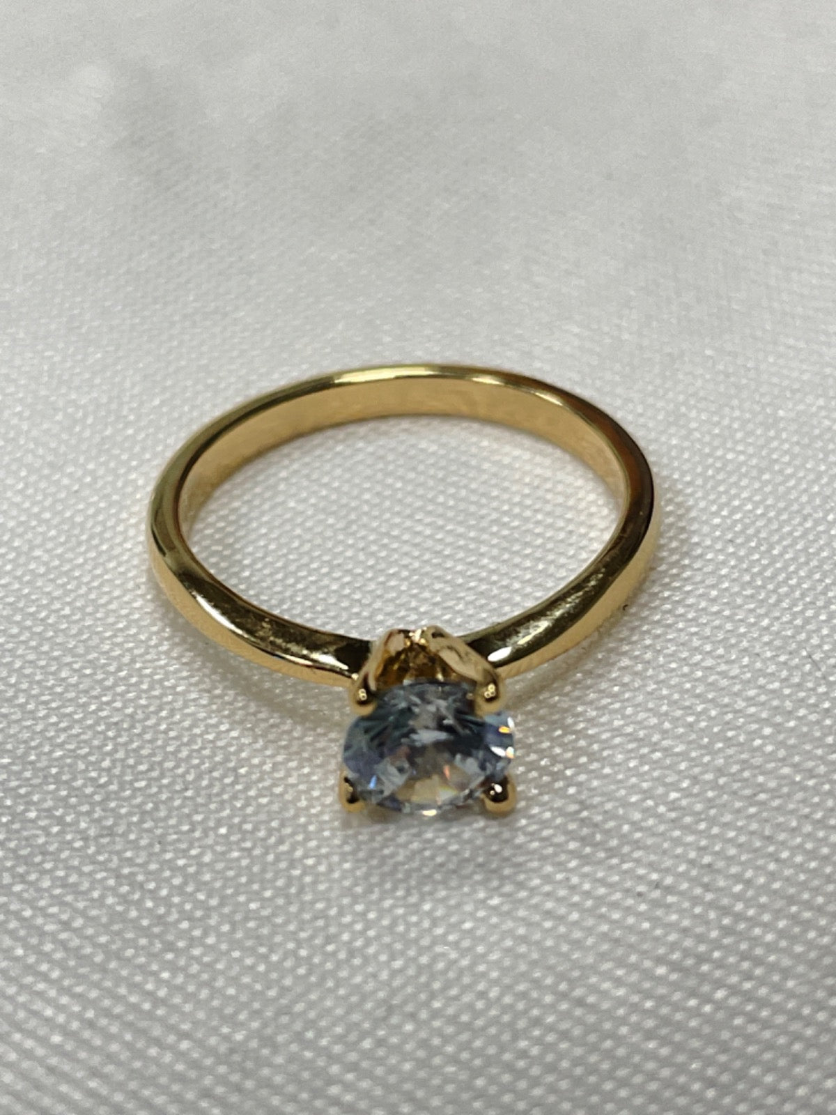 18K Yellow Gold Engagement Ring with CZ