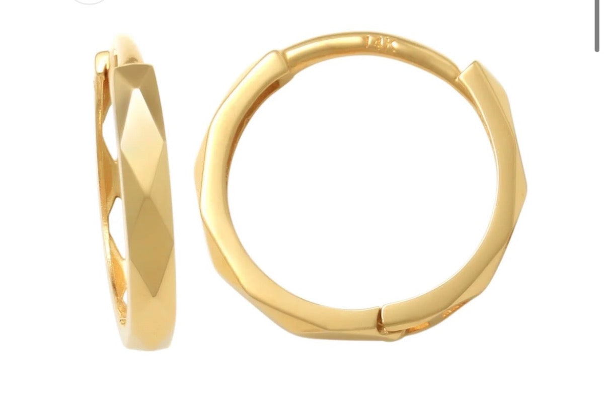 14K Yellow Gold Hoop Earring