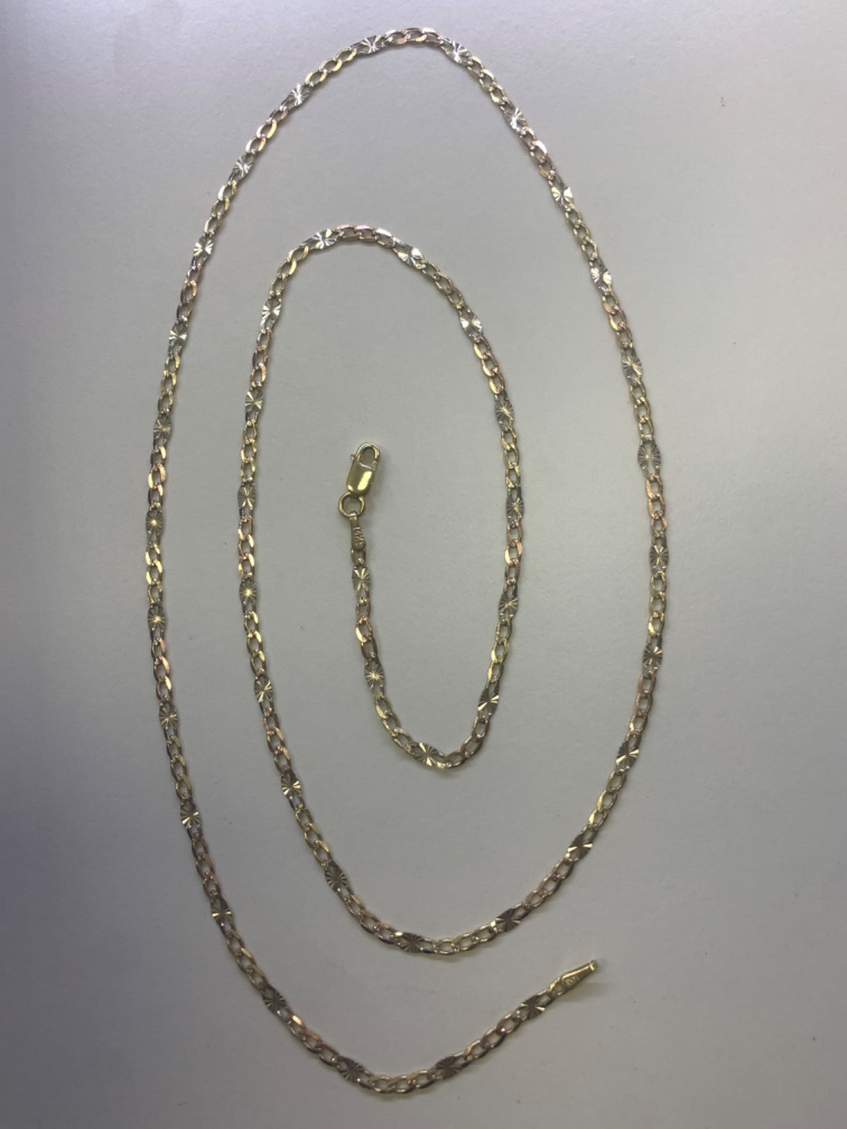 14K Tri-Tone Gold Chain