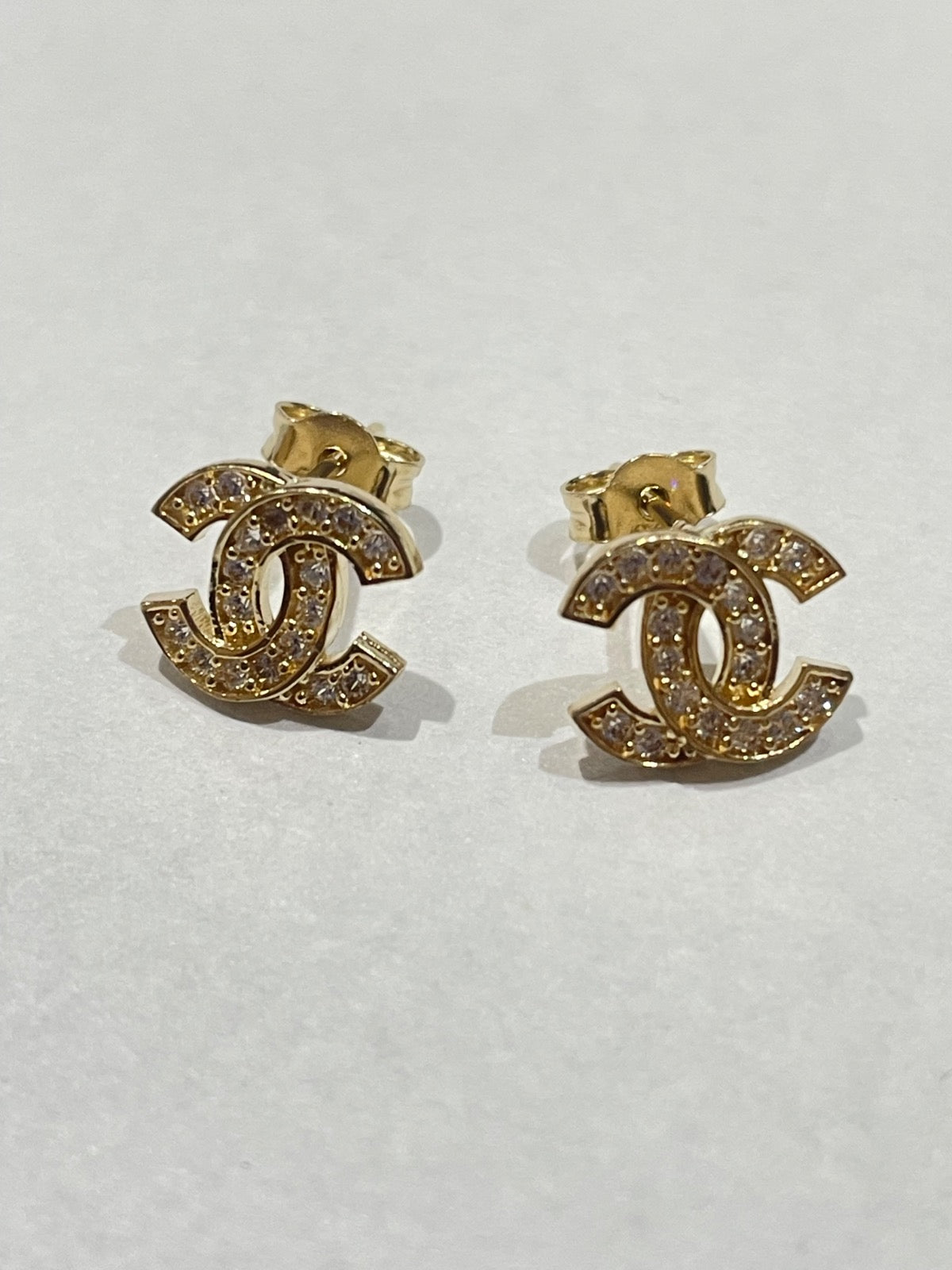 14K Yellow Gold Channel Earring with CZ
