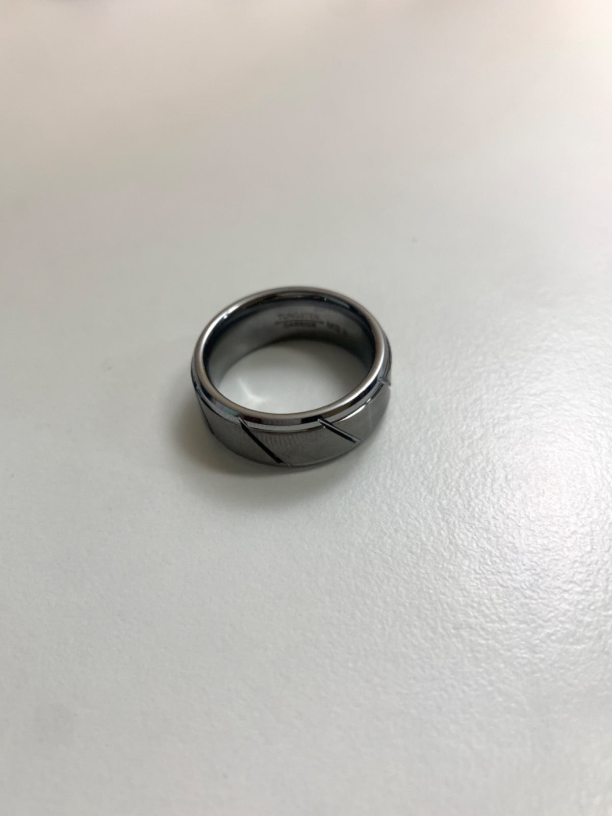 White Tungsten Ring