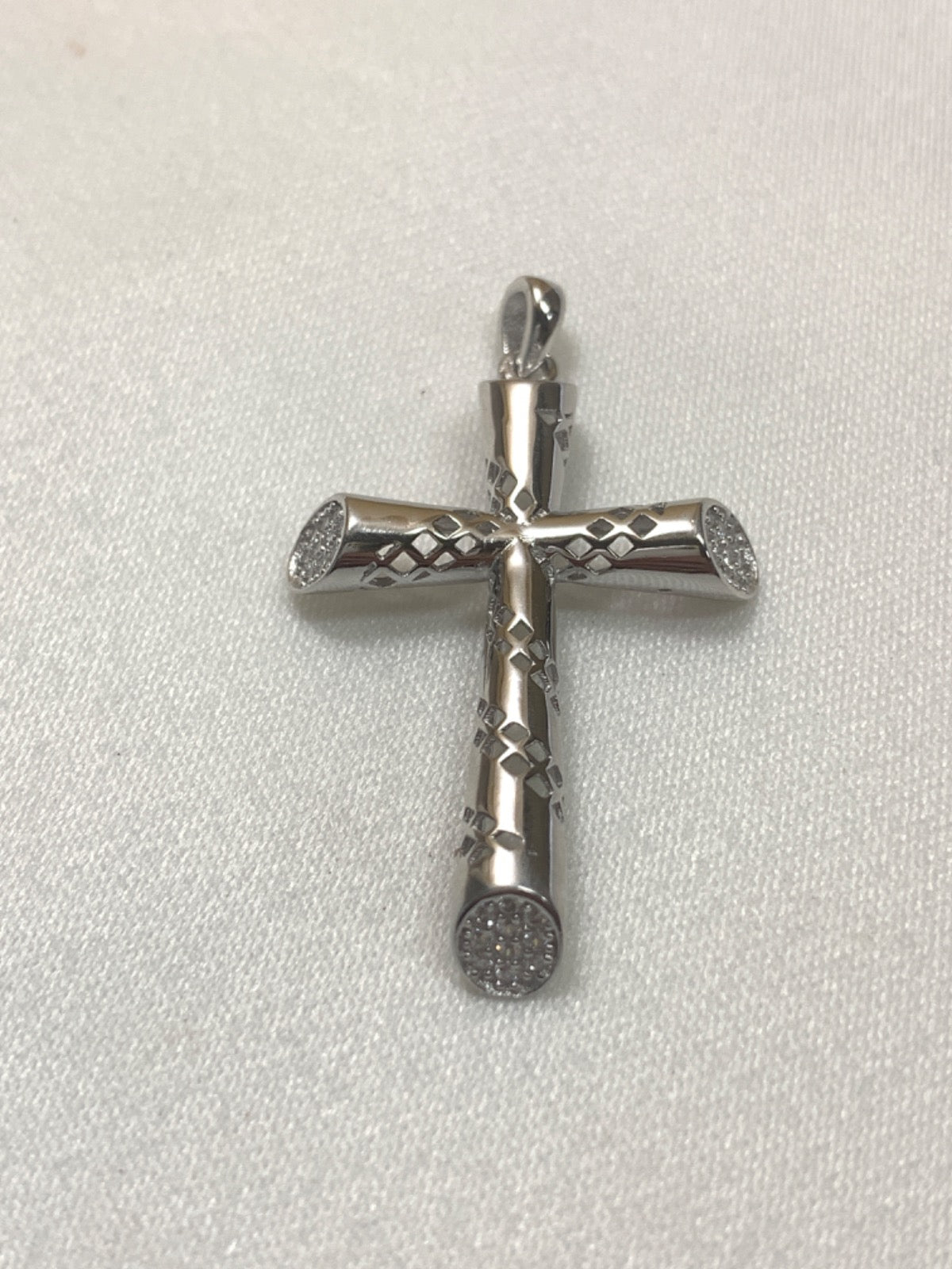 White Silver Pendant with CZ