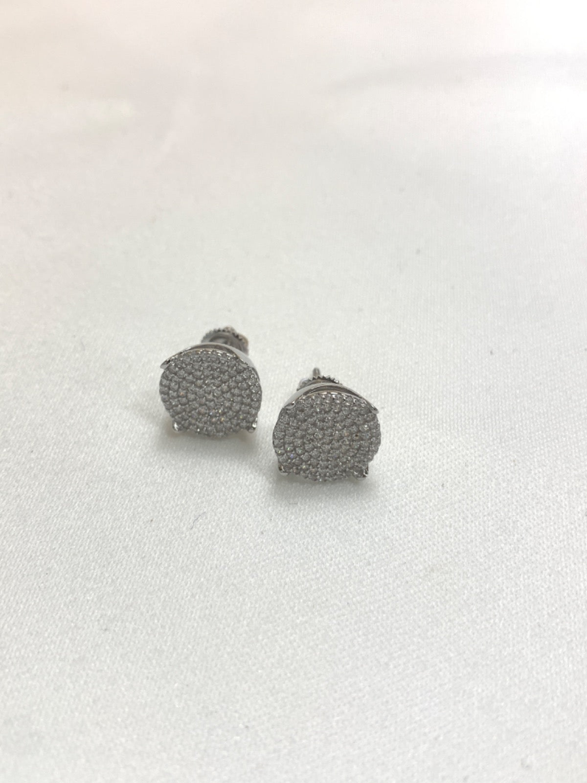 White Silver Earring with CZ