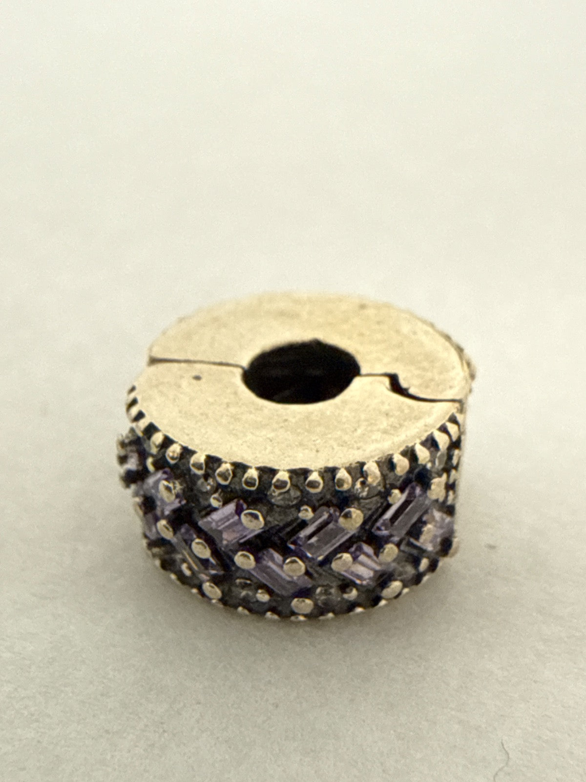 White Silver Pandora Charm with CZ