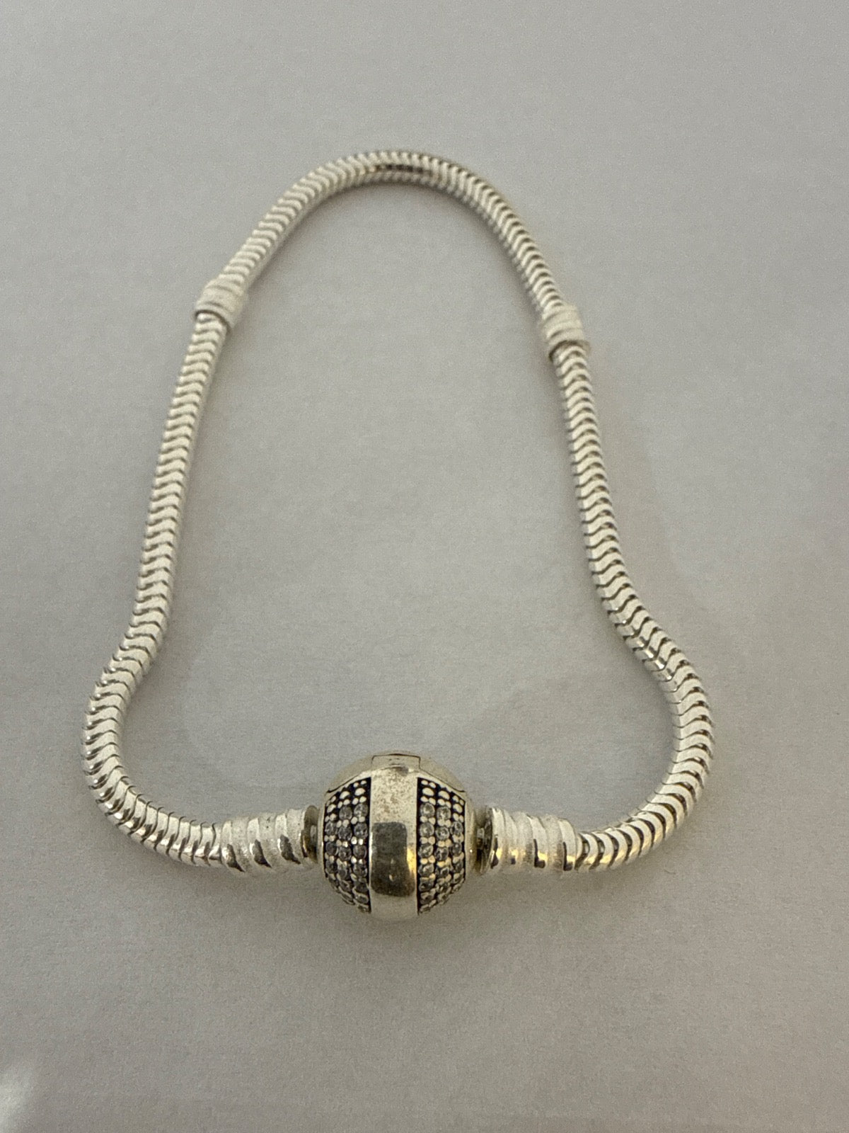 White Silver Pandora Bracelet with CZ