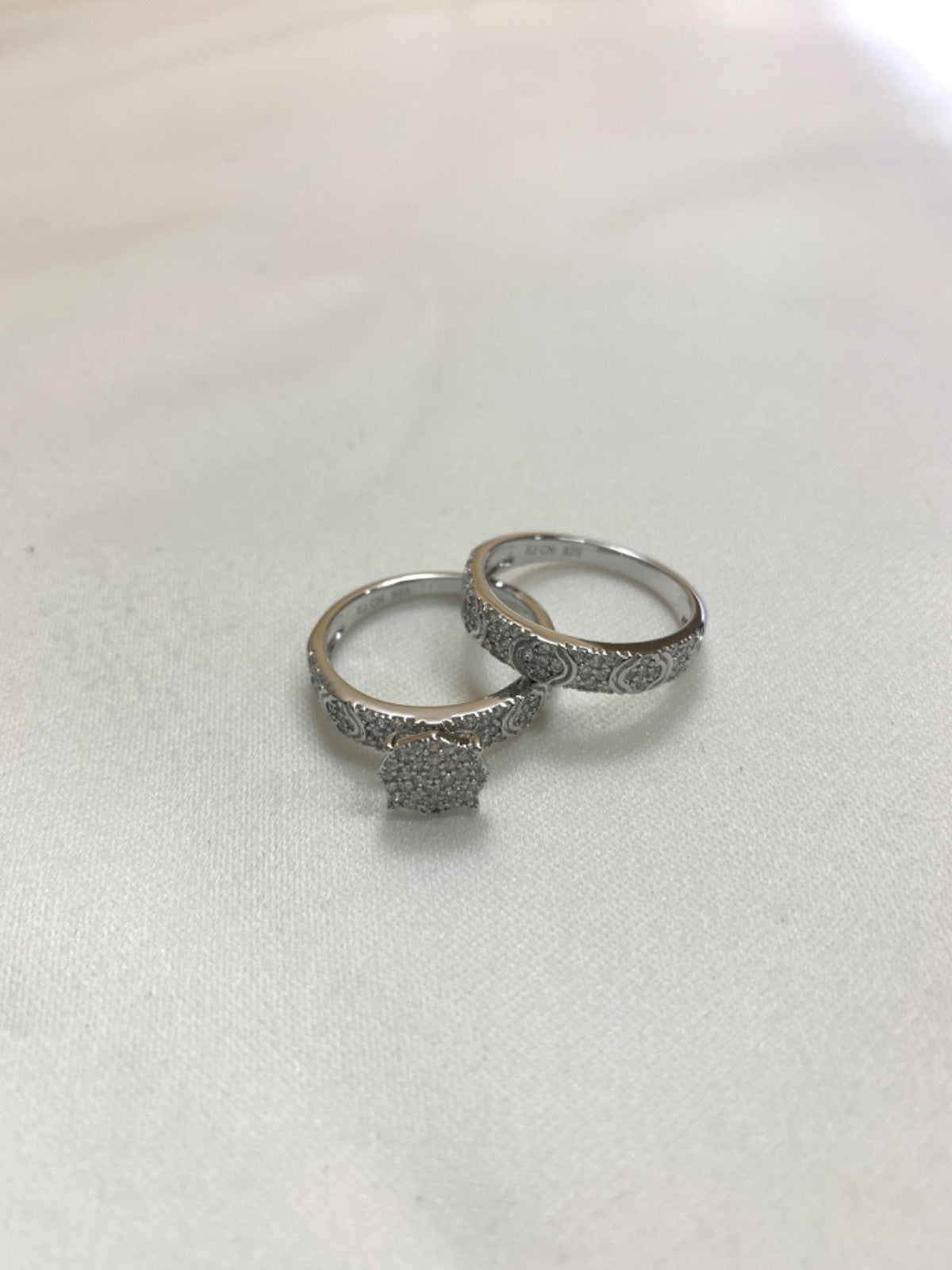 White Silver Ring with CZ