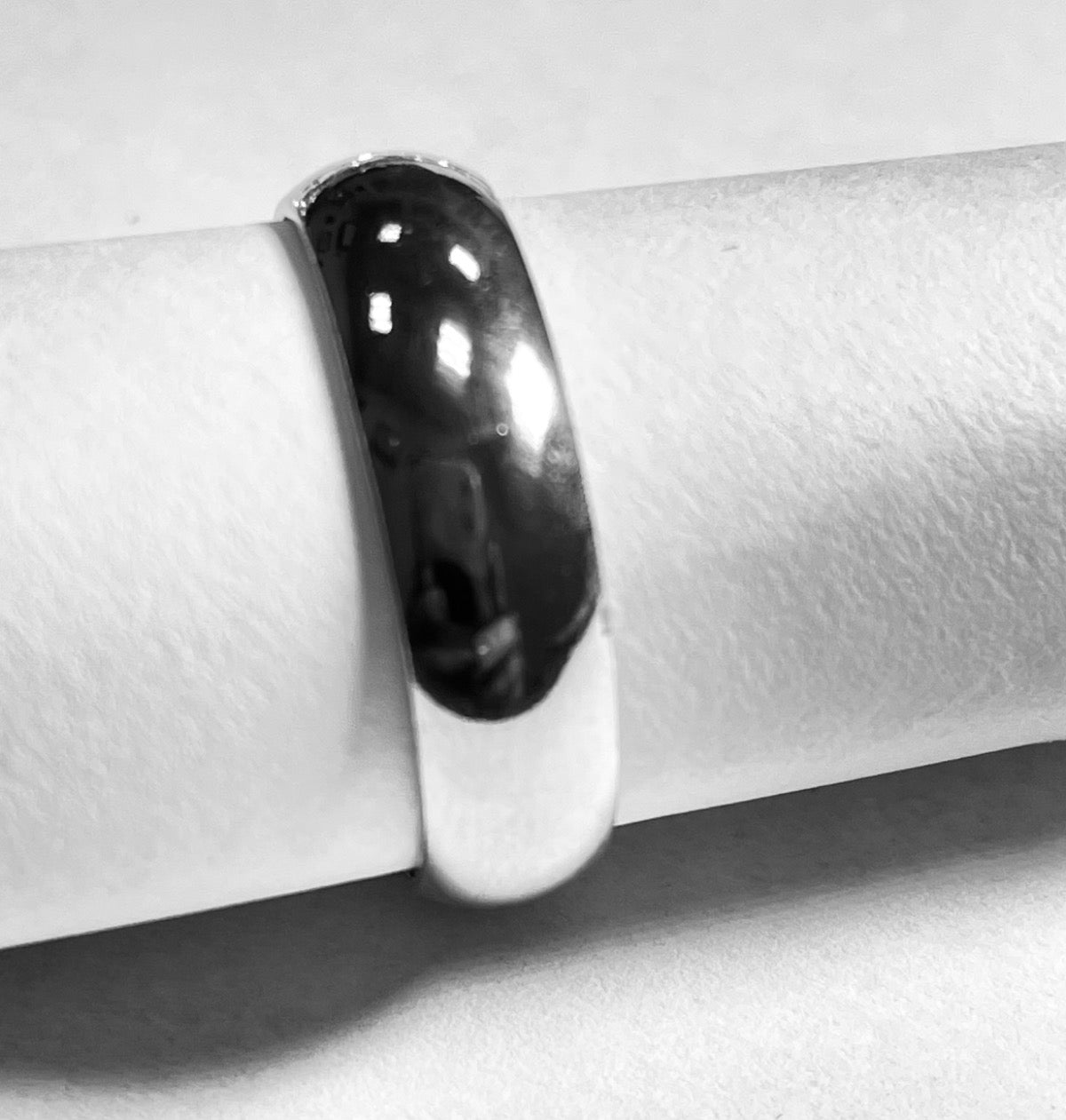 White Silver Wedding Band