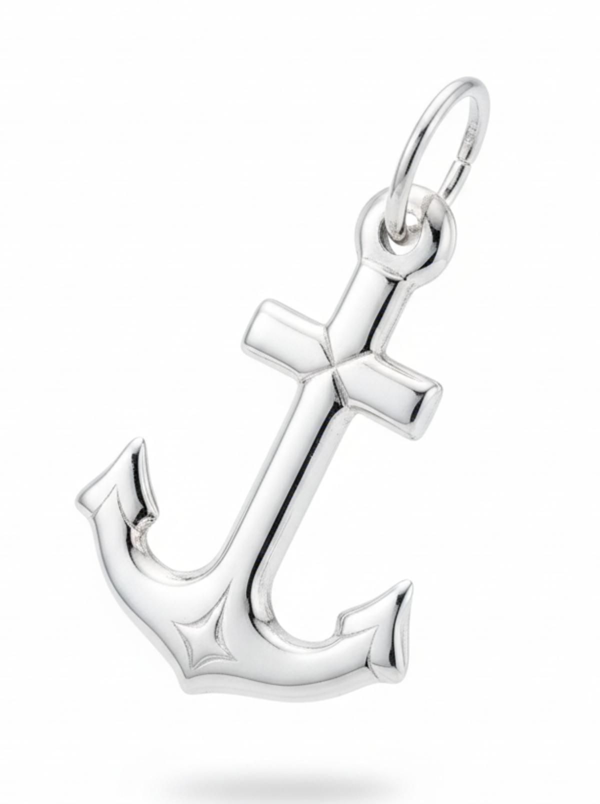 White Silver Anchor Pendant