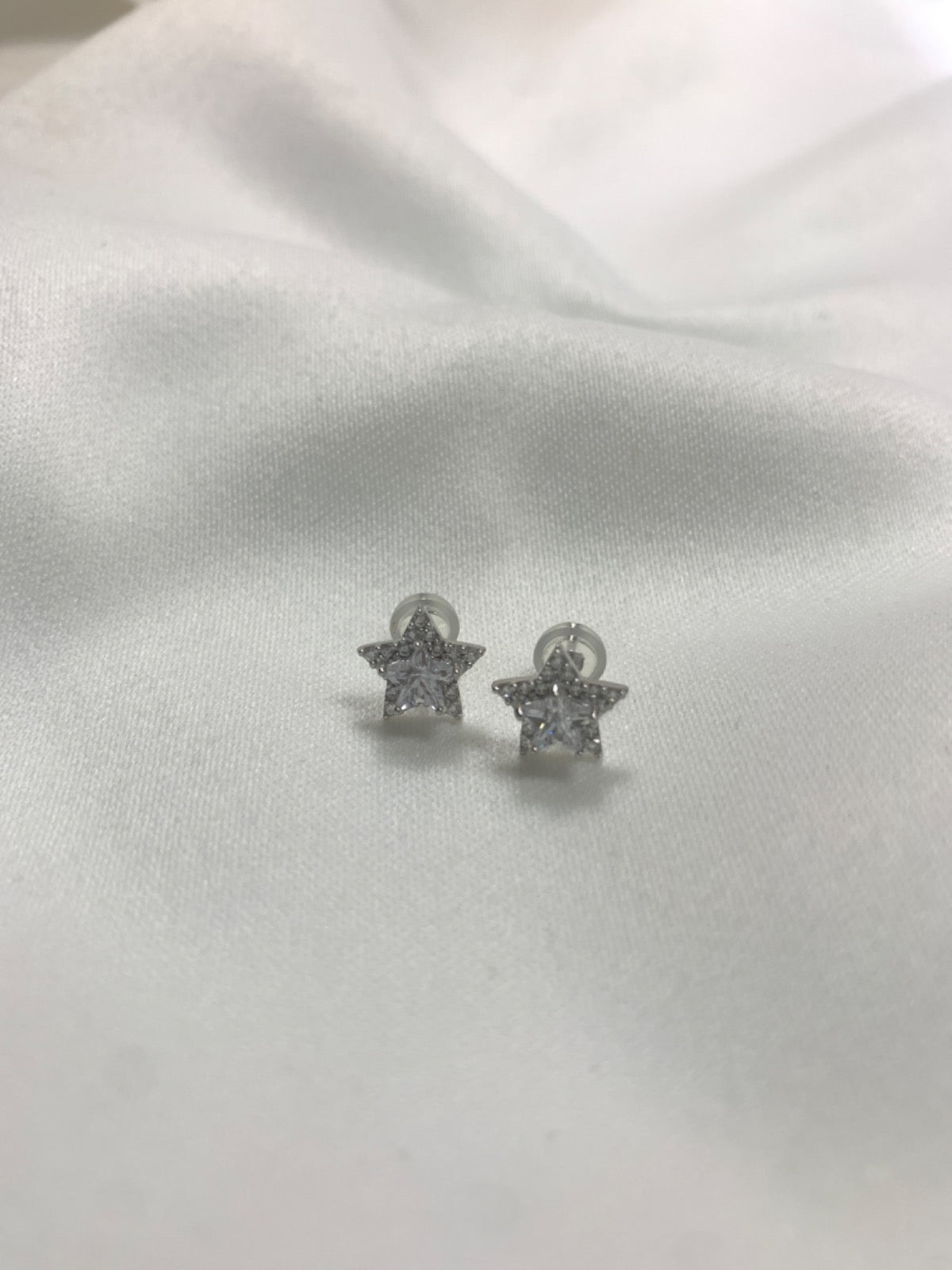 14K White Gold Earring with CZ