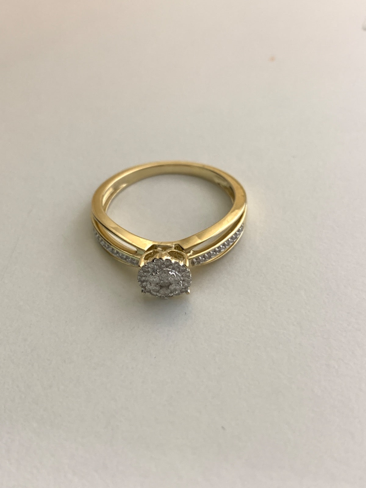 14K Yellow Gold Ring with Diamond