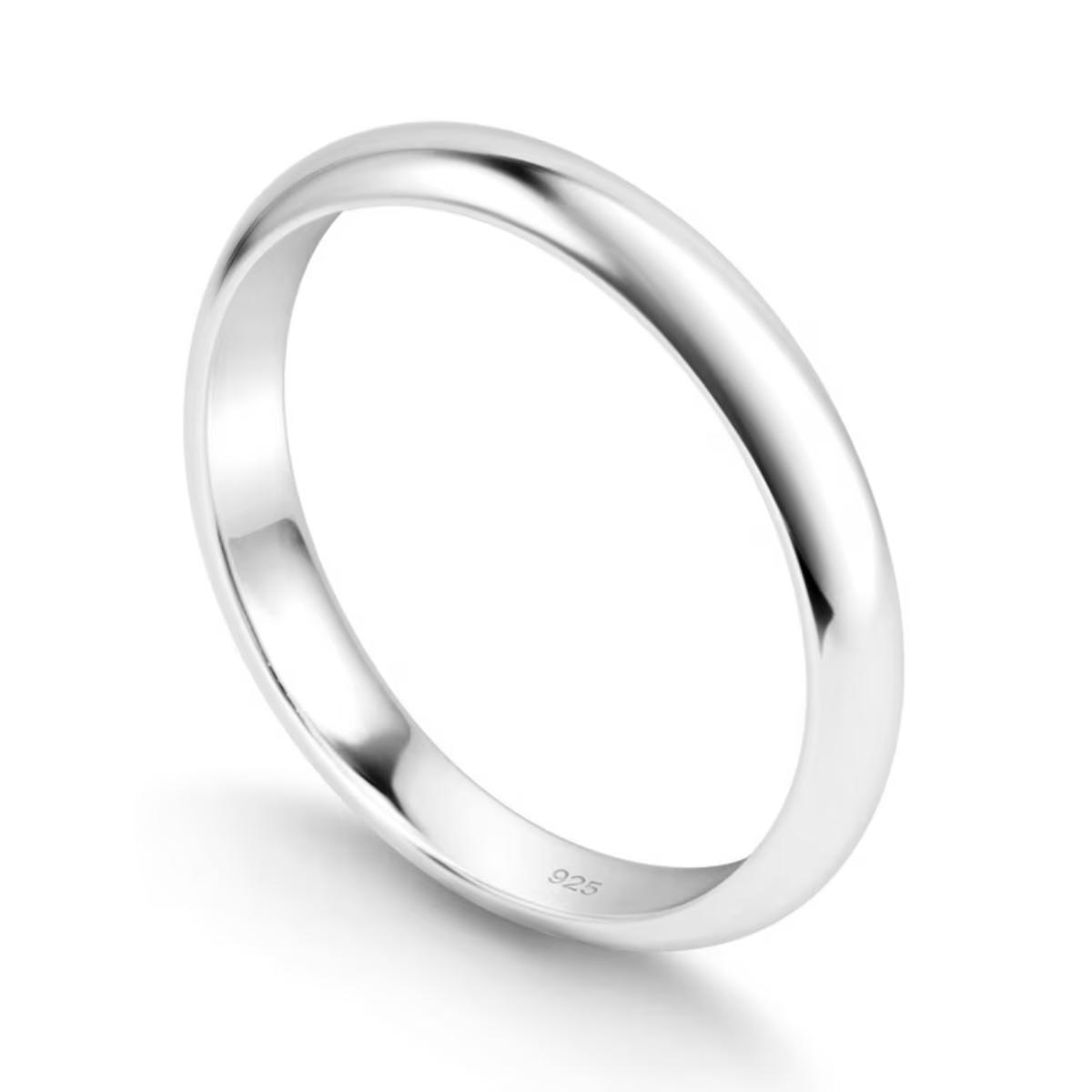 White Silver Wedding Band
