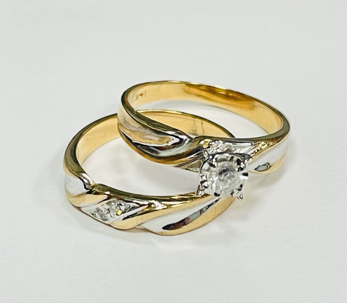 14K Two-Tone Gold Engagement Ring with Diamond