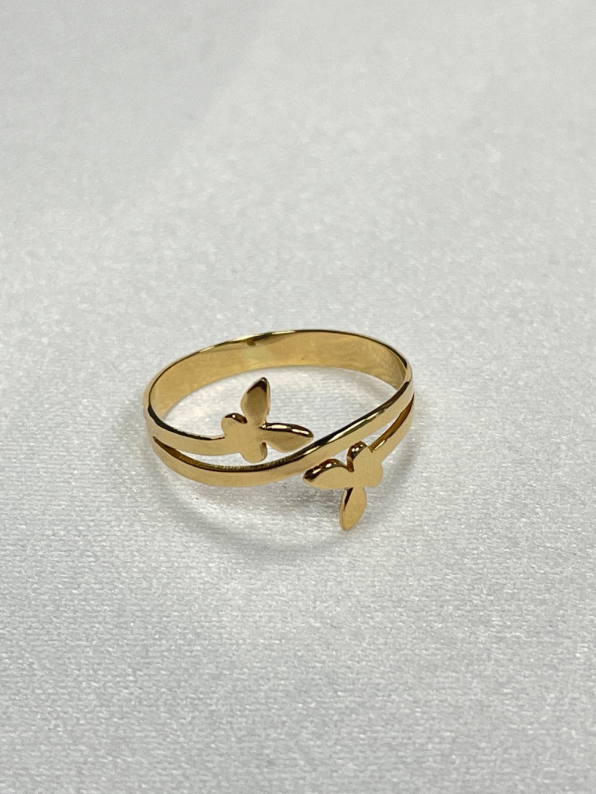 18K Yellow Gold Butterfly Ring