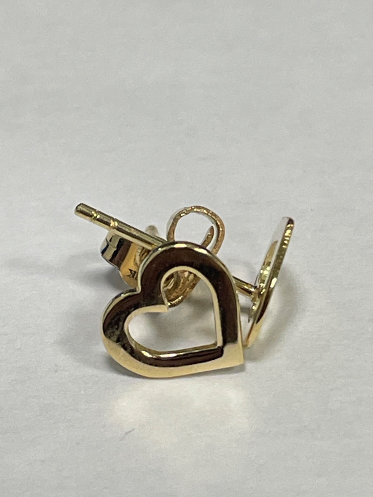 18K Yellow Gold Big Heart Earring