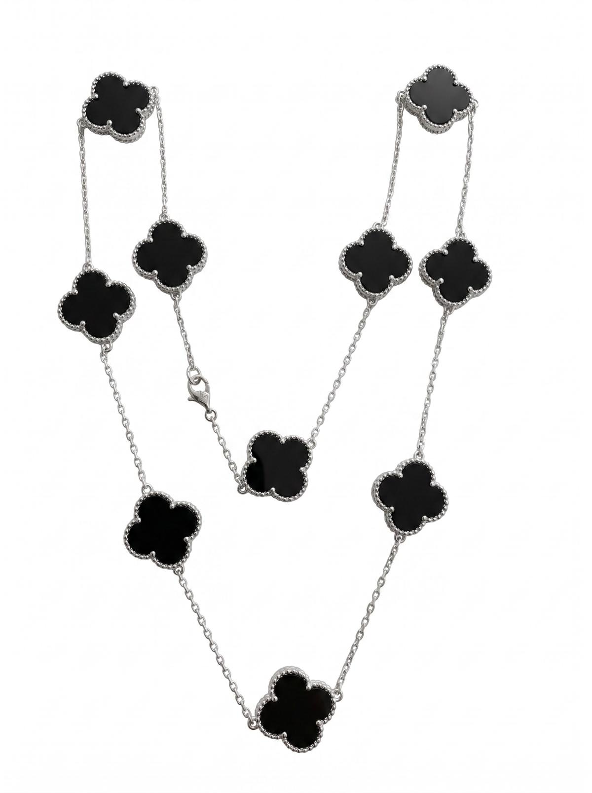 White Silver Necklace with CZ