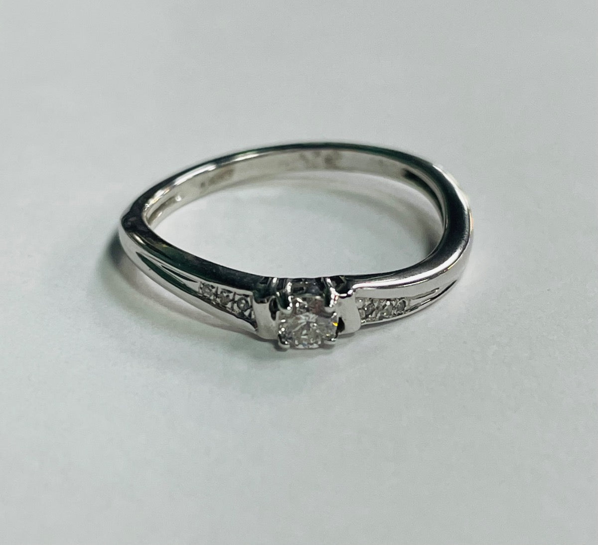 14K White Gold Engagement Ring with Diamond