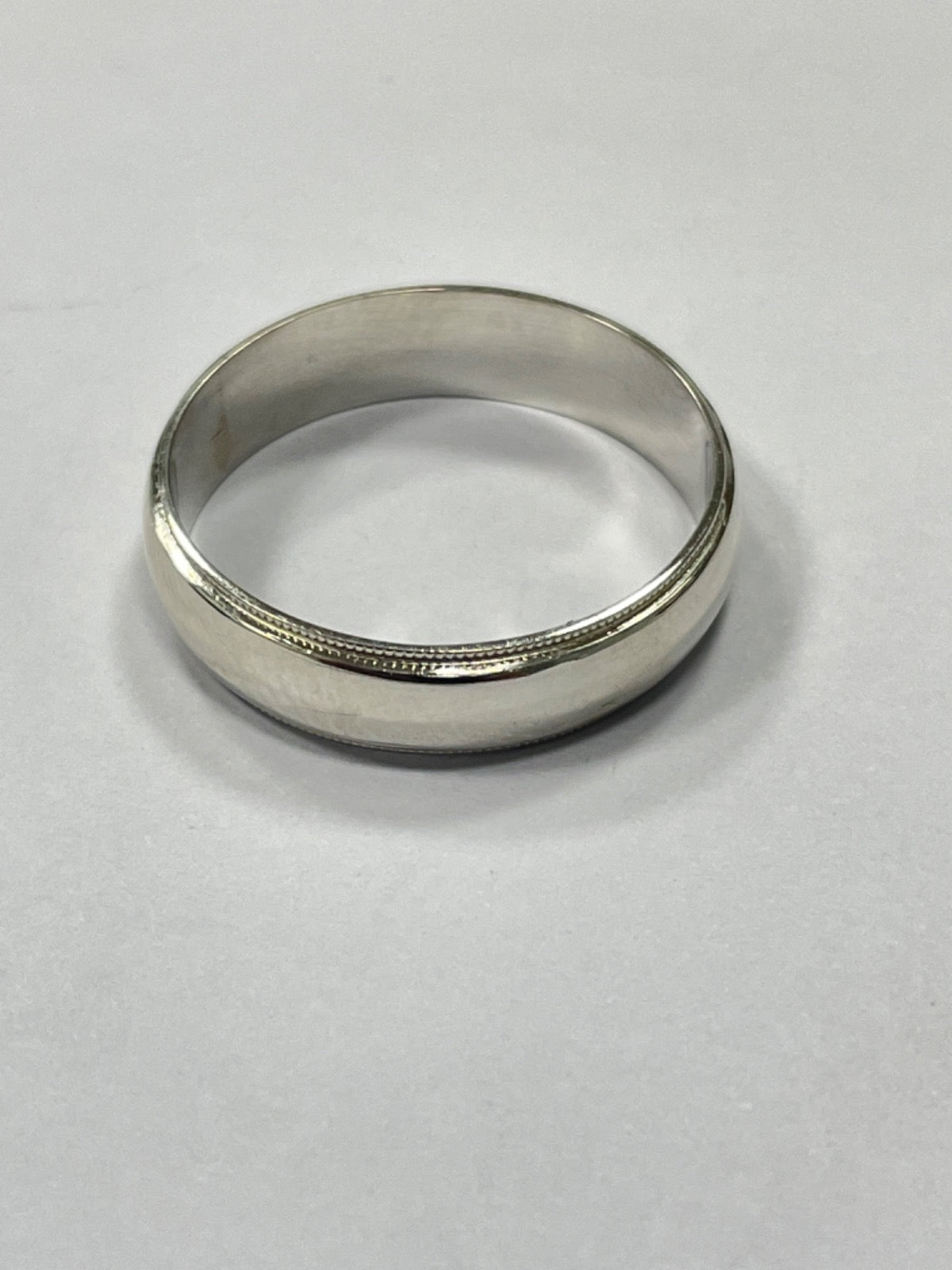 White Silver Wedding Band