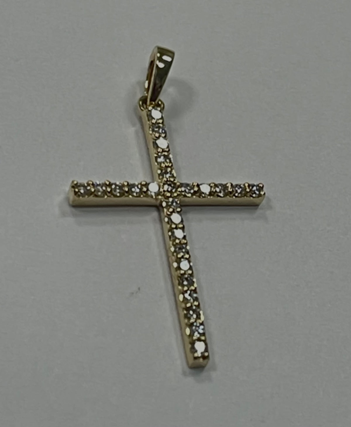 14K Yellow Gold Cross Pendant with Diamond