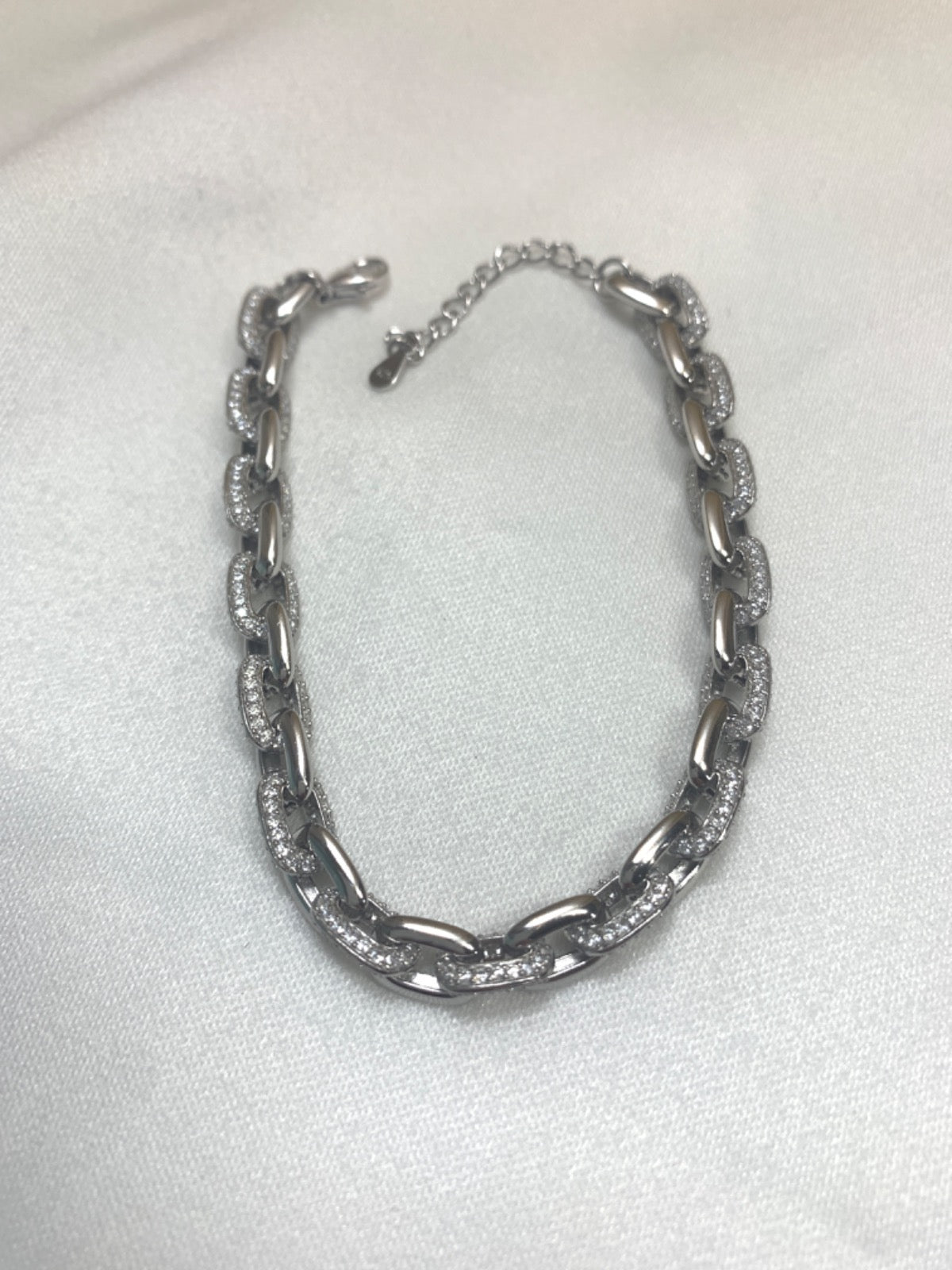 White Silver Bracelet with CZ