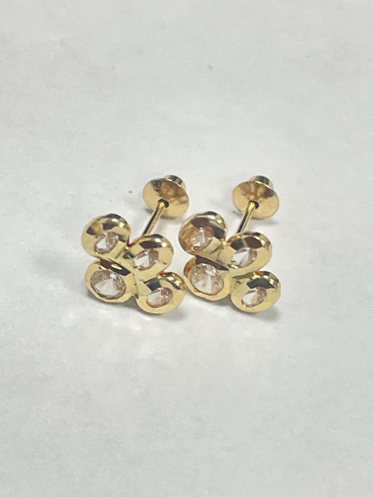 18K Yellow Gold Circles Earring with Sapphire