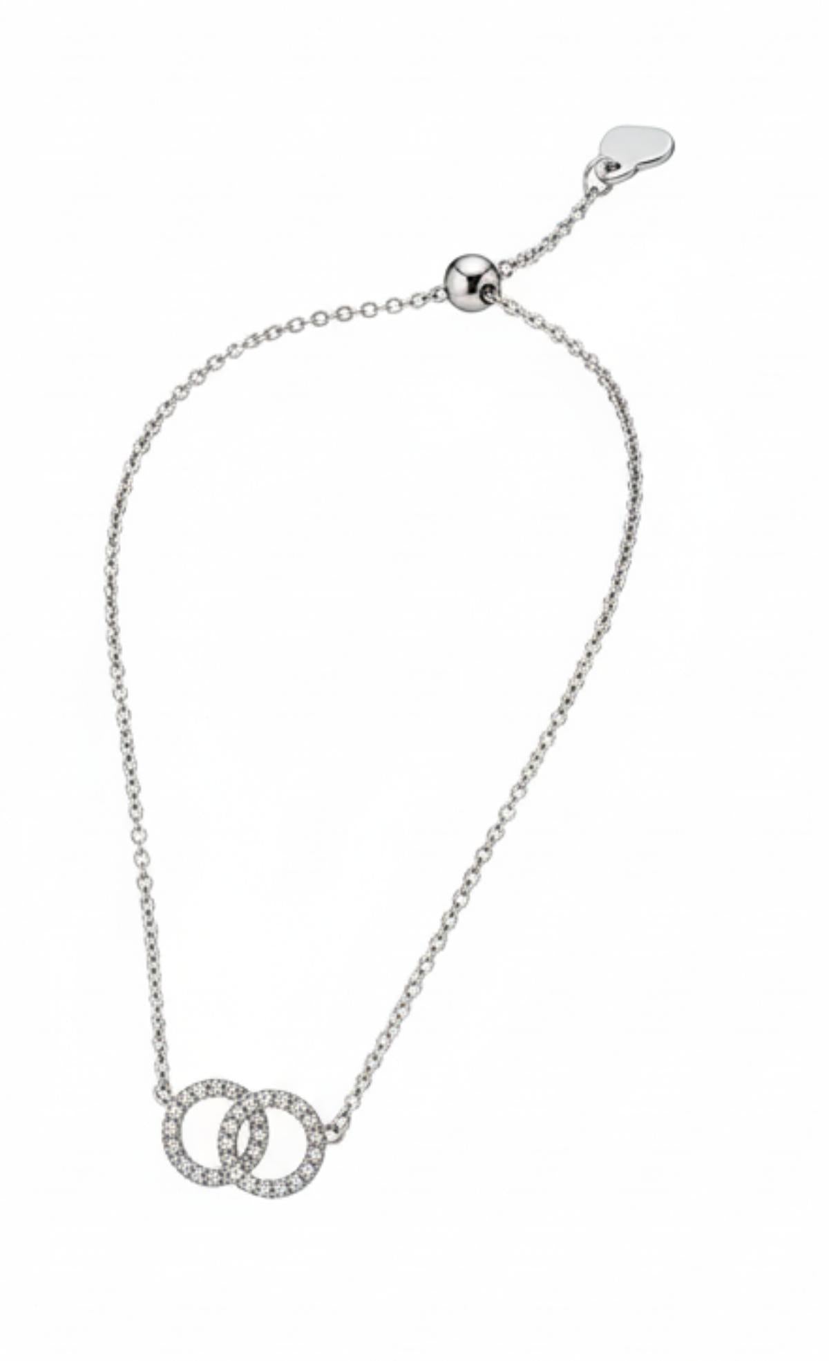 White Silver Necklace with CZ