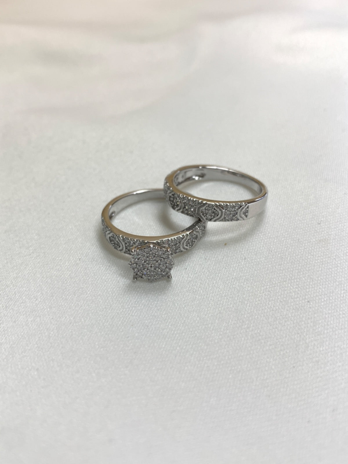 White Silver Ring with CZ