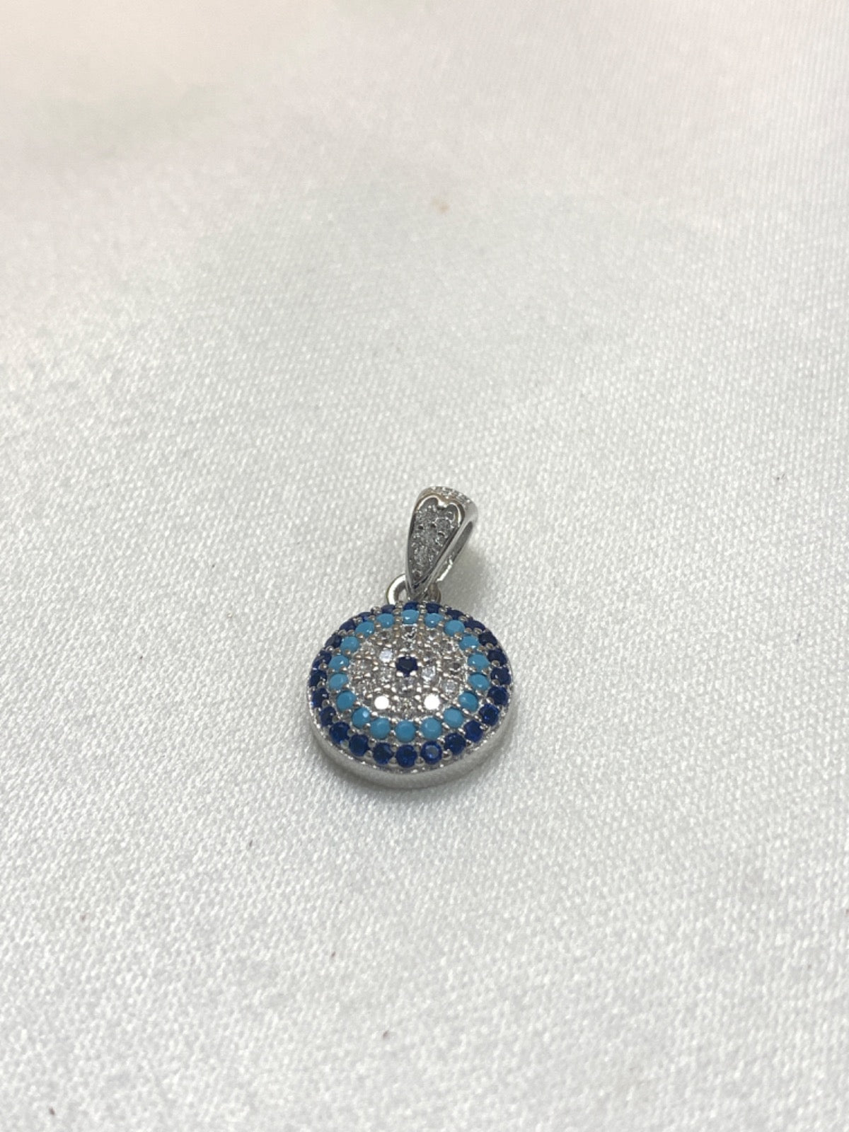 White Silver Pendant with CZ