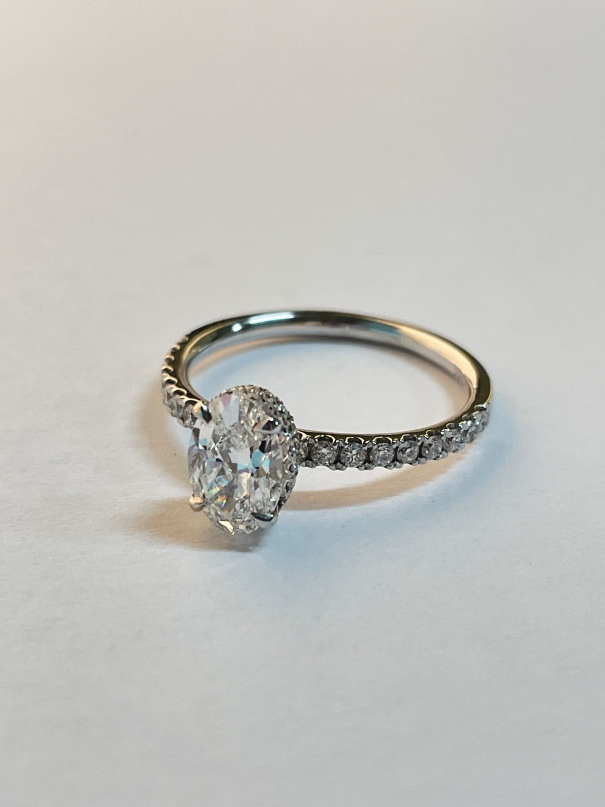 14K White Gold Ring with Lab Diamond