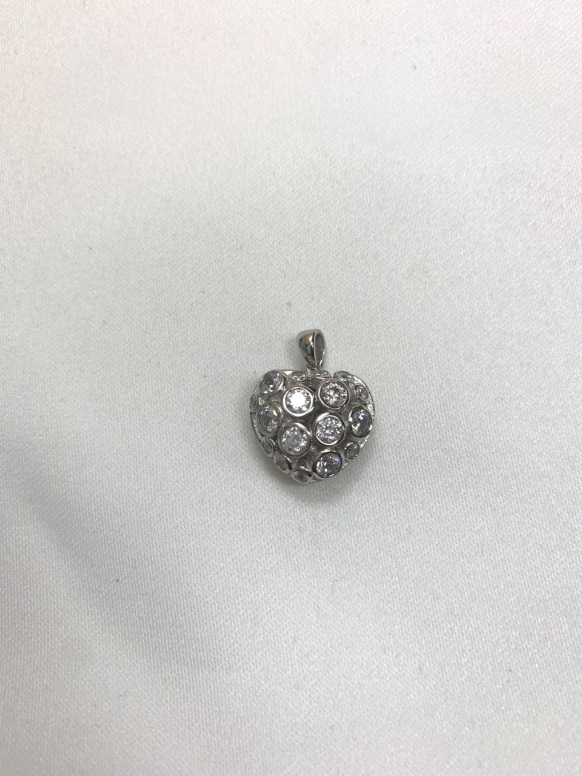 White Silver Pendant with CZ