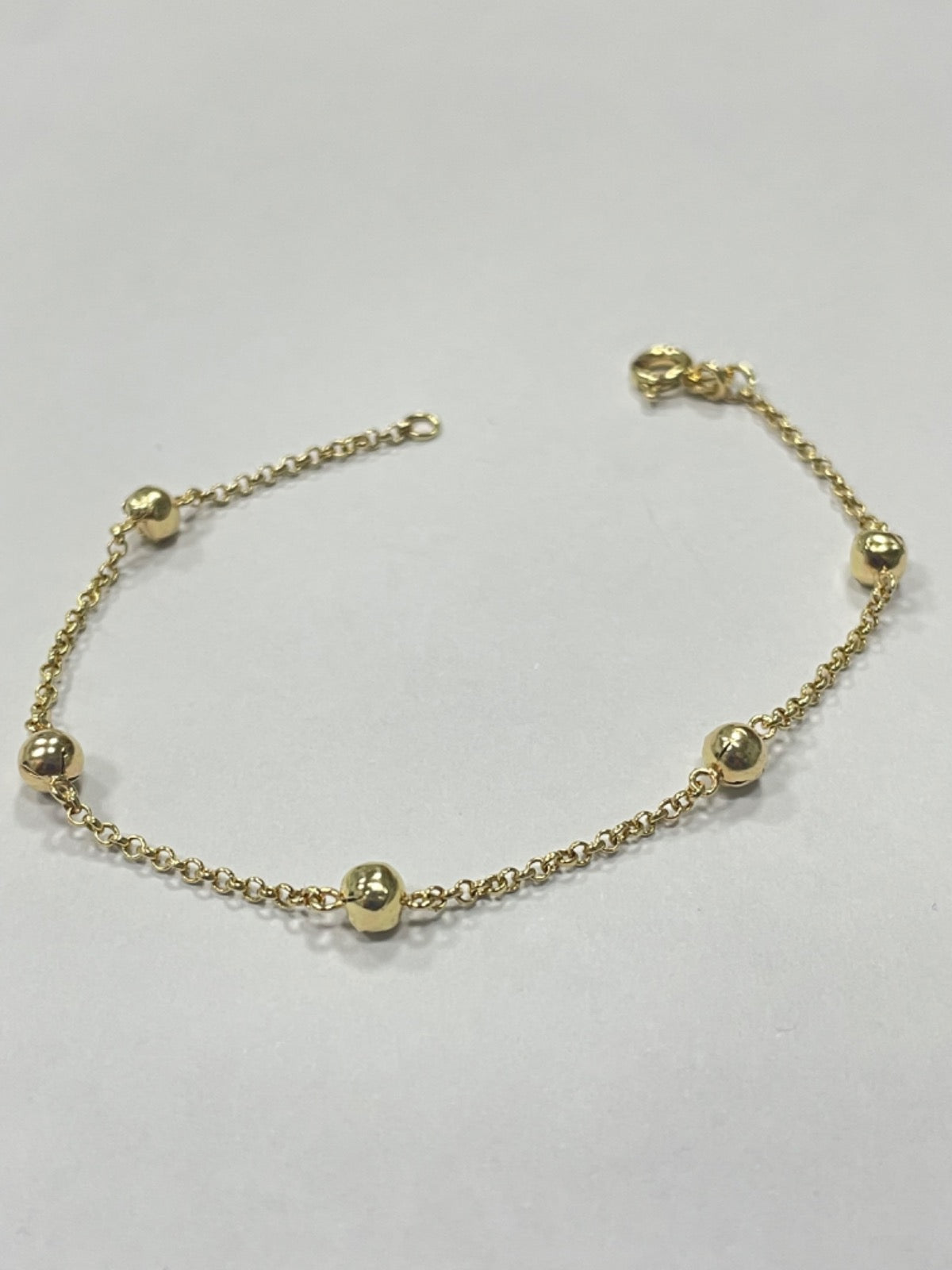 18K Yellow Gold Small Ball Baby Bracelet