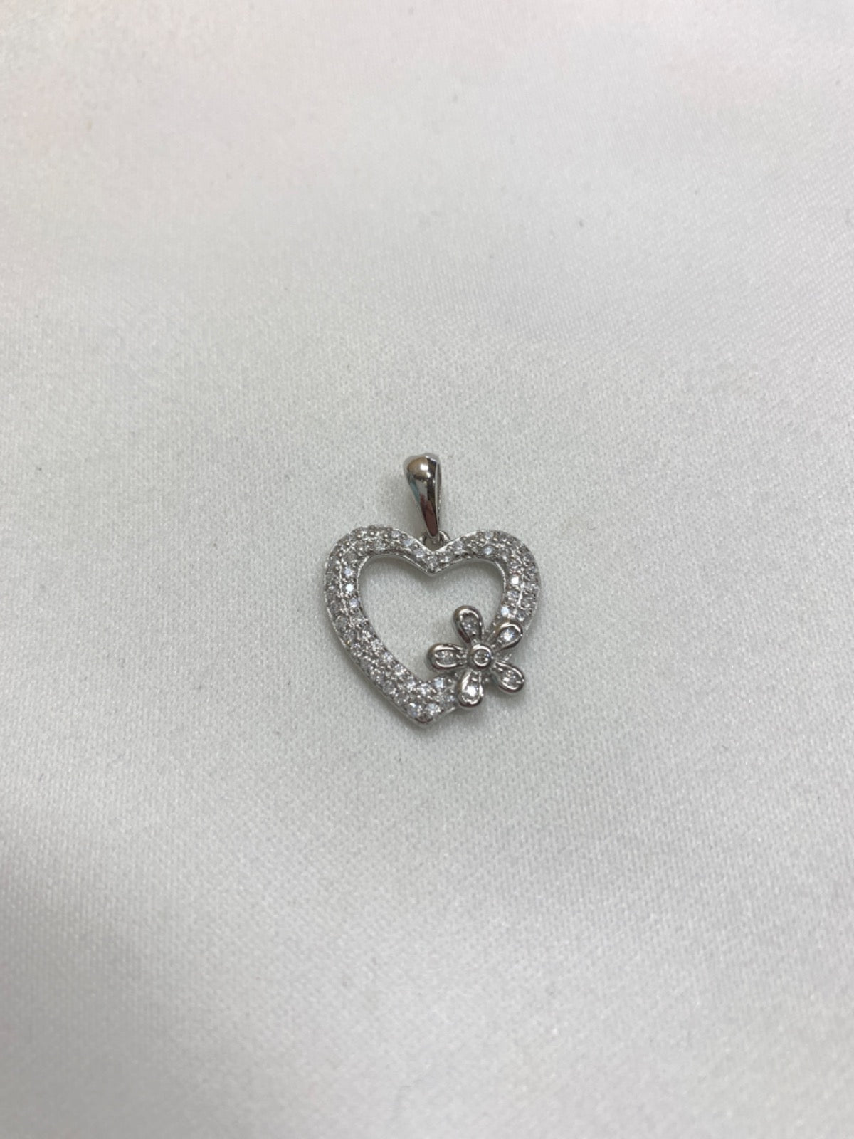 White Silver Pendant with CZ